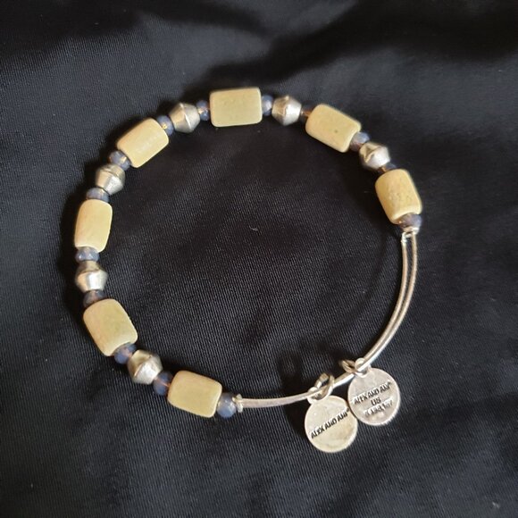 Alex and Ani Jewelry - Alex and Ani Silver Beaded Charm Adjustable Bangle Express Yourself